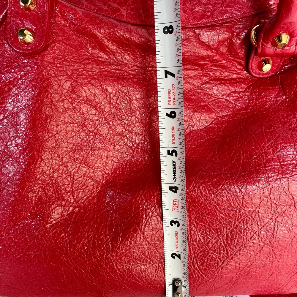 Balenciaga Red Leather Satchel Bag - Picture 12 of 12